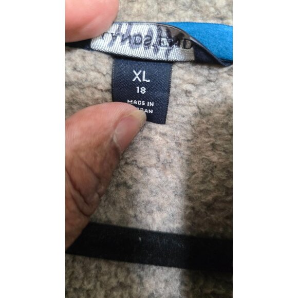 Lands End Women's Hooded Zip-Up Jacket Pockets Beige Heather Knit Size XL - Picture 9 of 10